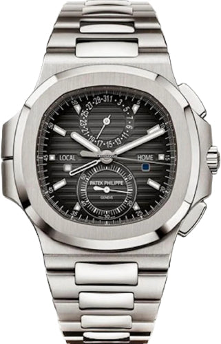 Patek Philippe Nautilus 5990/1A-001 Flyback 40.5mm Chronograph Travel Time Chronograph Stainless Steel Grey Dial Main image