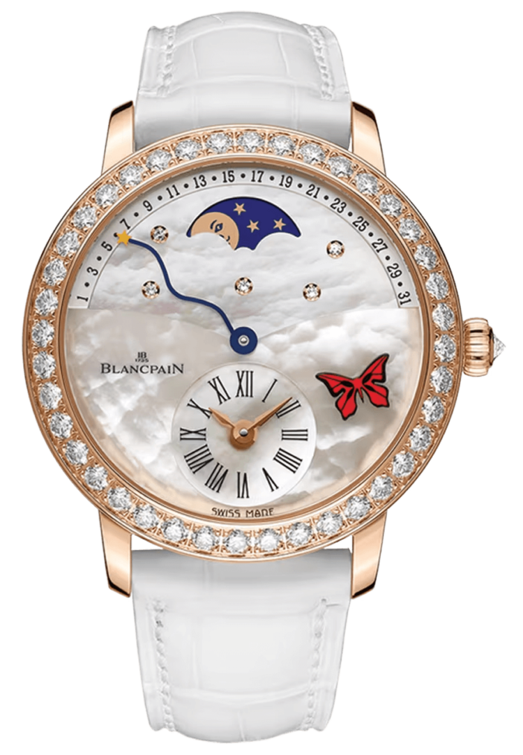 Blancpain 3653A 2954 58CB Ladybird Quantieme Retrograde White Ostrich Diamond Ladies Main image