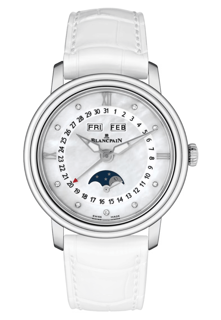 Blancpain 3663 1154 55B Ladybird Quantieme Complet Steel Mother of Pearl Alligator Ladies Main image