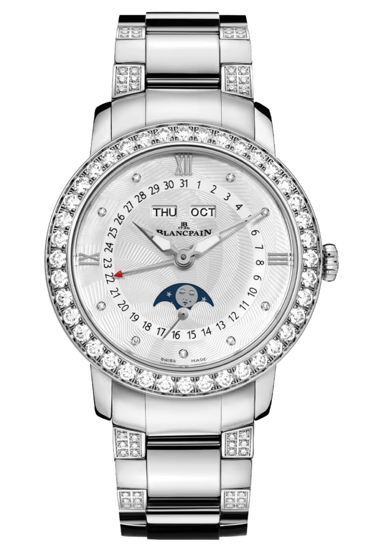 Blancpain 3663 4654L 87B Ladybird Quantieme Complet Steel Diamonds Ladies