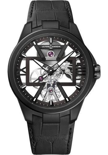 Ulysse Nardin Skeleton X 42mm Beware of Blast - Titanium Case - Black Dial - Leather Strap