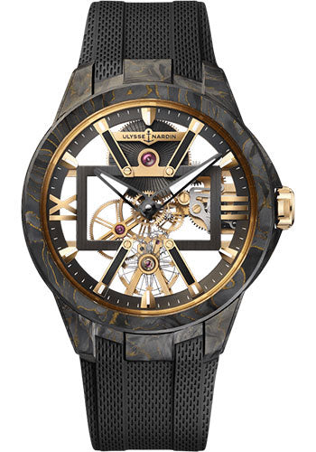 Ulysse Nardin Skeleton X 43mm - Titanium Case - Black Gold Dial - Rubber Strap