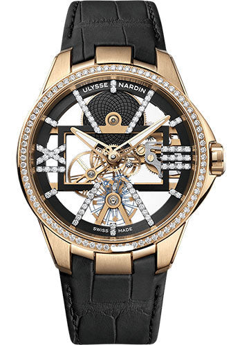 Ulysse Nardin 3716-260B/02 Blast Skeleton X 42mm Rose Gold Case Black Dial Black Leather Strap