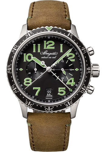 Breguet 3815TI/HM/3ZU Type XXI 3815 - Titanium Case - Green Luminescent Black Dial - Calfskin Strap Limited Edition of 250 Main image