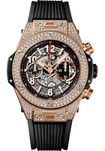 Hublot Big Bang 411.OX.1180.RX.1704 Unico King Gold Pave 45mm - Black Dial