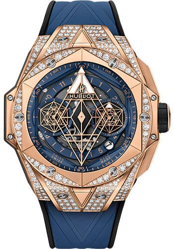 Hublot Big Bang 418.OX.5108.RX.1604.MXM20 Sang Bleu II King Gold Blue Pave 45mm - Blue Dial