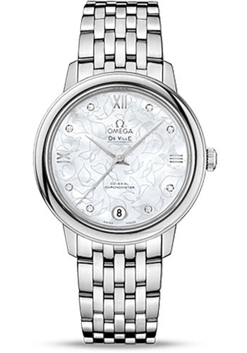 Omega De Ville 424.10.33.20.55.001 Prestige Co-Axial 32.7mm Steel Case - Mother-Of-Pearl Diamond Dial