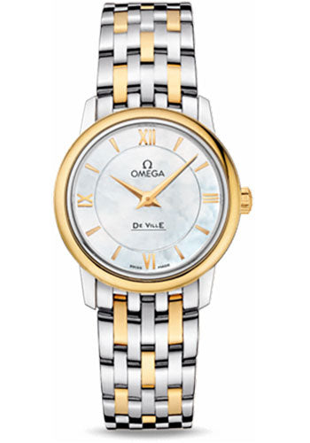 Omega De Ville 424.20.27.60.05.001 Prestige Quartz 27.4mm Steel And Yellow Gold Case - Mother-Of-Pearl Dial