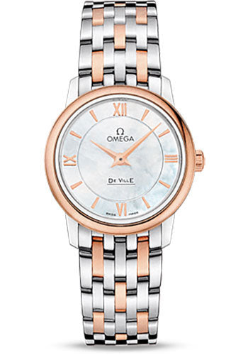 Omega De Ville 424.20.27.60.05.002 Prestige Quartz 27.4mm Steel And Red Gold Case - Mother-Of-Pearl Dial - Two-Tone Steel And Red Gold Bracelet