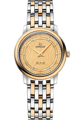 Omega De Ville 424.20.27.60.58.004 Prestige Quartz 27.4mm Steel And Yellow Gold Case - Champagne Dial