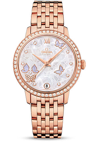 Omega De Ville 424.55.33.20.55.004 Prestige Co-Axial 36.8mm Red Gold Case - Diamond Bezel - Mother-Of-Pearl Diamond Dial Main image