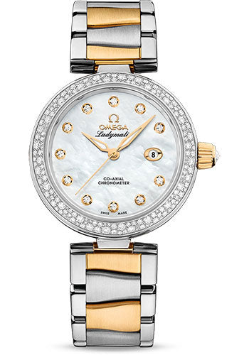 Omega De Ville 425.25.34.20.55.003 Ladymatic Omega Co-Axial 34mm Steel - Yellow Gold Case - Diamond Bezel - White Diamond Dial - Yellow Gold And Steel Bracelet Main image
