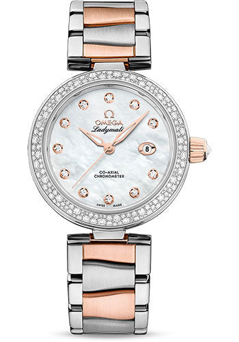 Omega De Ville 425.25.34.20.55.004 Ladymatic Omega Co-Axial 34mm Steel - Sedna Gold Case - White Diamond Dial - Sedna Gold Bracelet