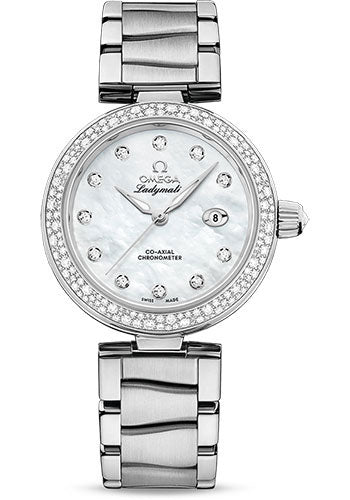 Omega De Ville 425.35.34.20.55.002 Ladymatic Omega Co-Axial 34mm Steel Case - White Diamond Dial Main image