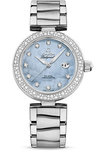 Omega De Ville 425.35.34.20.57.003 Ladymatic Omega Co-Axial 34mm Steel Case - Blue Diamond Dial