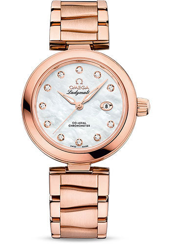 Omega De Ville 425.60.34.20.55.004 Ladymatic Omega Co-Axial 34mm Sedna Gold Case - White Diamond Dial Main image