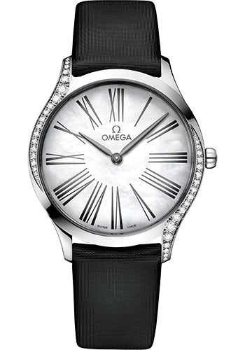 Omega De Ville 428.17.36.60.05.001 Tresor Quartz 36mm Steel Case - Mother-Of-Pearl Dial - Black Fabric Strap