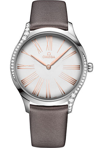 Omega De Ville 428.17.39.60.02.001 Tresor Quartz 39mm Steel Case - Silver Dial - Grey Fabric Strap