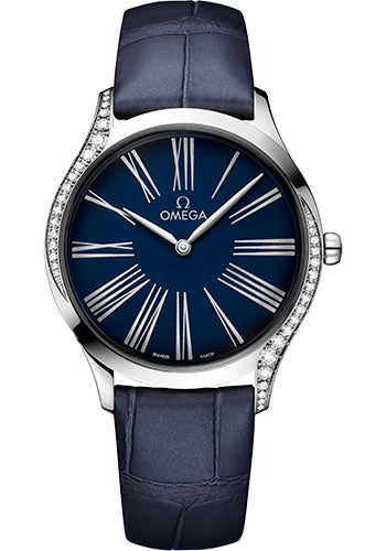 Omega De Ville 428.18.36.60.03.001 Tresor Quartz 36mm Steel Case - Blue Dial - Blue Leather Strap Main image