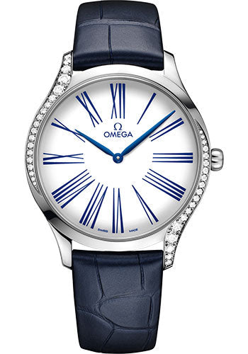 Omega De Ville 428.18.39.60.04.001 Tresor Quartz 39mm Steel Case - White Dial - Blue Leather Strap Main image