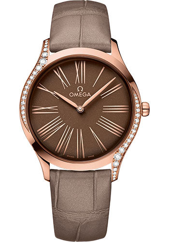 Omega De Ville 428.58.36.60.13.001 Tresor Quartz 36mm Sedna Gold Case - Taupe-Brown Dial - Taupe-Brown Leather Strap Main image