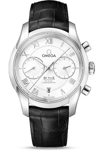Omega De Ville 431.13.42.51.02.001 Co-Axial Chronograph 42mm Steel Case - Silver Dial - Black Leather Strap Main image