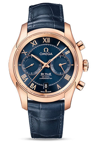 Omega De Ville 431.53.42.51.03.001 Co-Axial Chronograph 42mm Red Gold Case - Blue Dial - Blue Leather Strap Main image