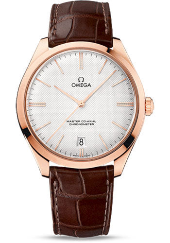 Omega De Ville 432.53.40.21.02.002 Tresor Omega Master Co-Axial 40mm Sedna Gold Case - Silvery Dial - Brown Leather Strap Main image