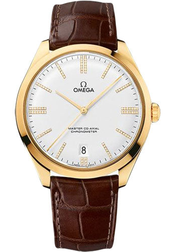 Omega De Ville 432.53.40.21.52.003 Tresor Master Co-Axial 40mm Yellow Gold Case - Domed -Silver Dial - Brown Leather Strap Main image