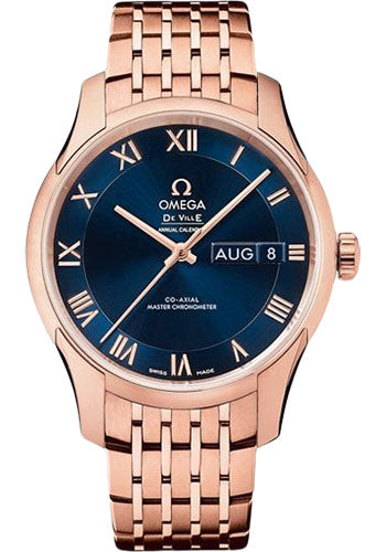 Omega De Ville 433.50.41.22.03.001 Hour Vision Co-Axial Master Chronometer Annual Calendar 41mm Sedna Gold Case - Two-Zone Blue Dial Main image