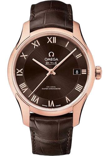 Omega De Ville 433.53.41.21.13.001 Hour Vision Co-Axial Master Chronometer 41mm Sedna Gold Case - Two-Zone Brown Dial - Brown Leather Strap Main image