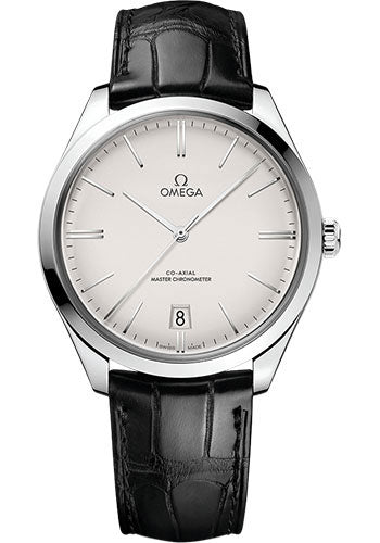 Omega De Ville 435.13.40.21.02.001 Tresor Omega Co-Axial Master Chronometer - 40mm Steel Case - Opaline Silvery Dial - Black Leather Strap