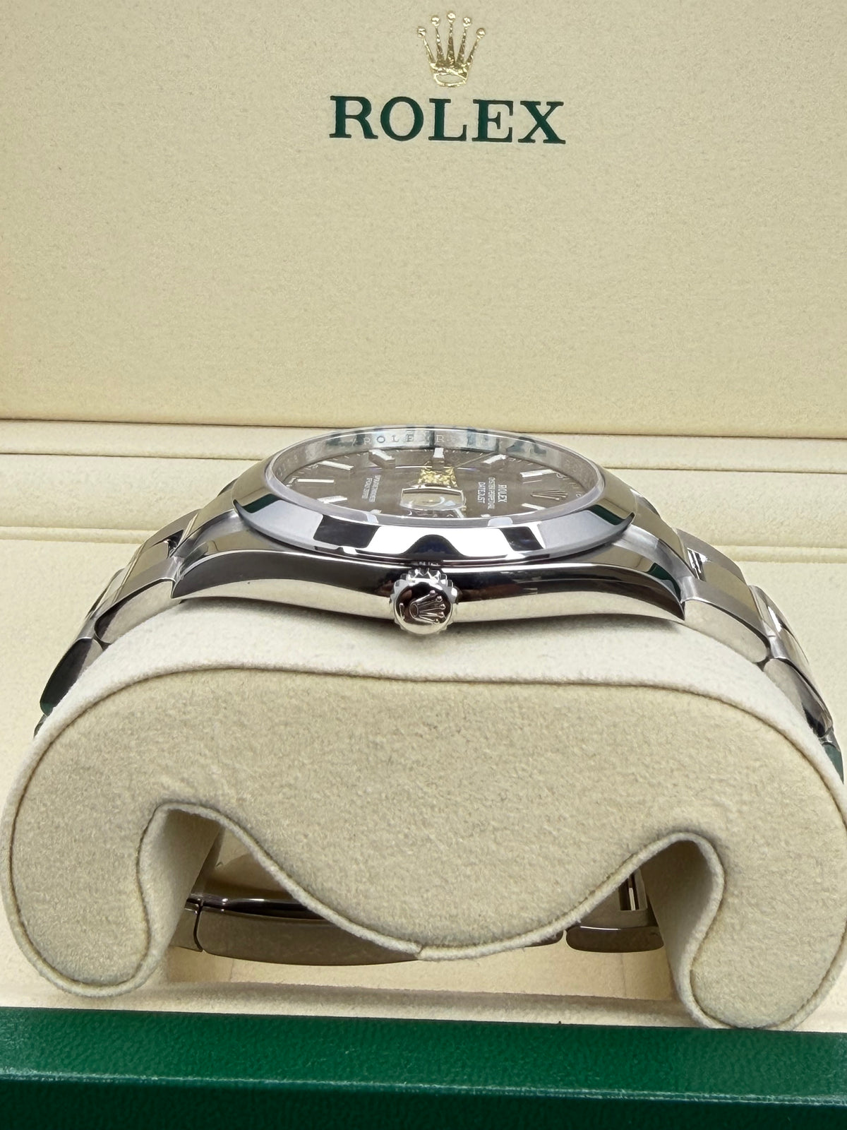 Rolex DateJust 126300 Oyster Smooth Stainless Steel Slate Dial