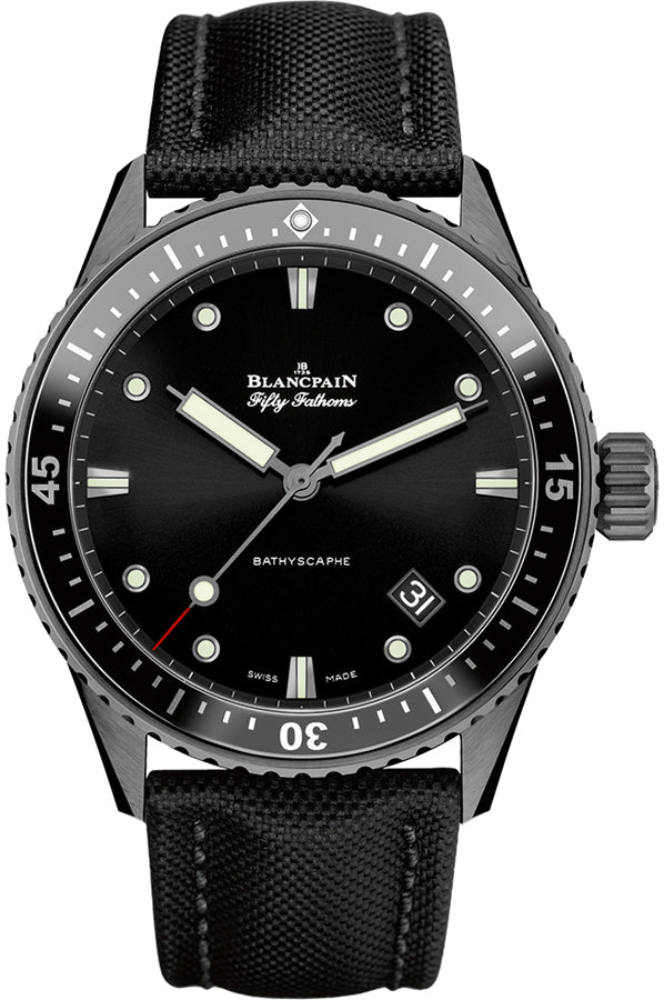 Blancpain 5000 0130 B52A Fifty Fathoms Bathyscaphe Black Ceramic Sail-Canvas Men's Main image