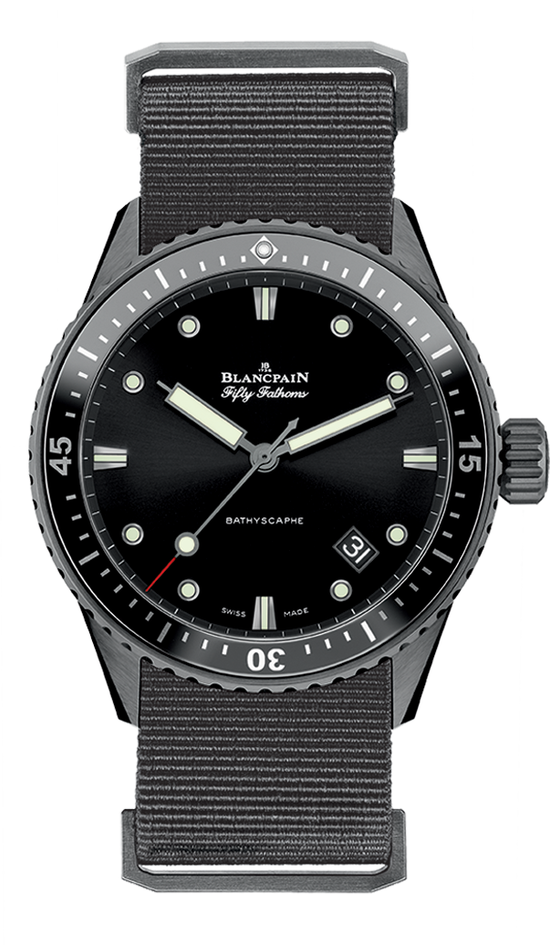 Blancpain 5000 0130 NABA Fifty Fathoms Bathyscaphe Ceramic Grey NATO Men's