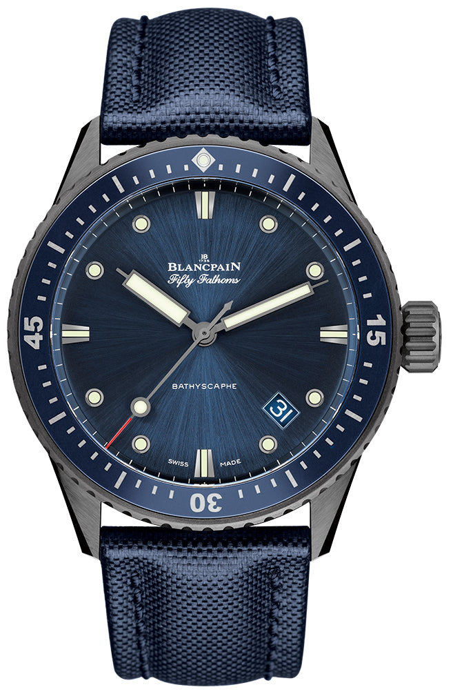 Blancpain 5000 0240 O52A Fifty Fathoms Bathyscaphe Ceramic Blue Sail-Canvas Men's Main image