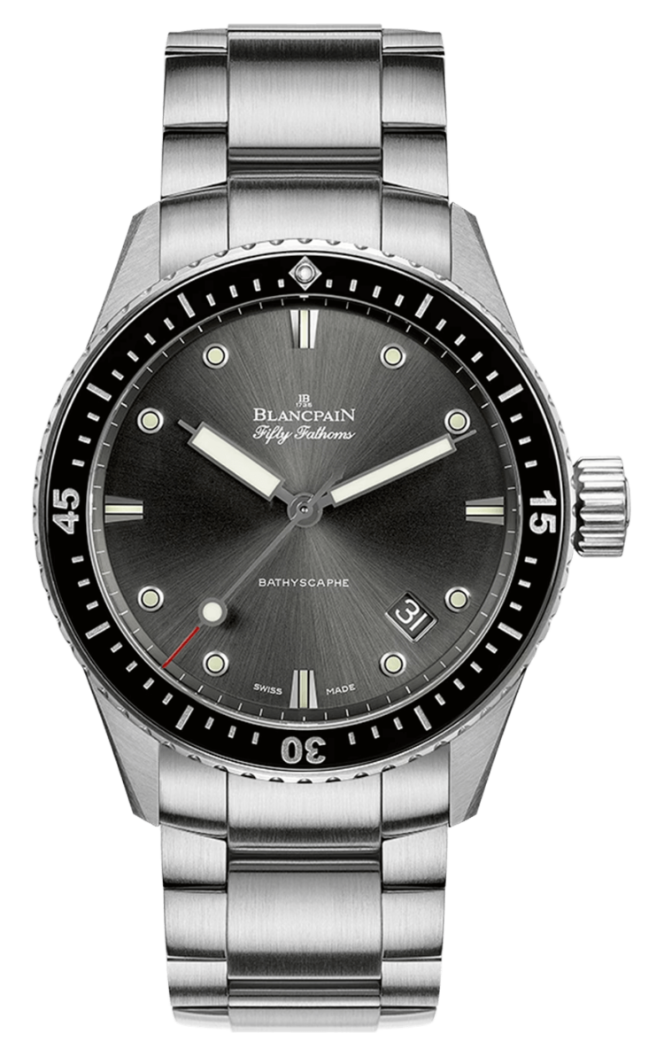 Blancpain 5000 1110 71S Fifty Fathoms Bathyscaphe 43mm Satin-Brushed Steel Men's