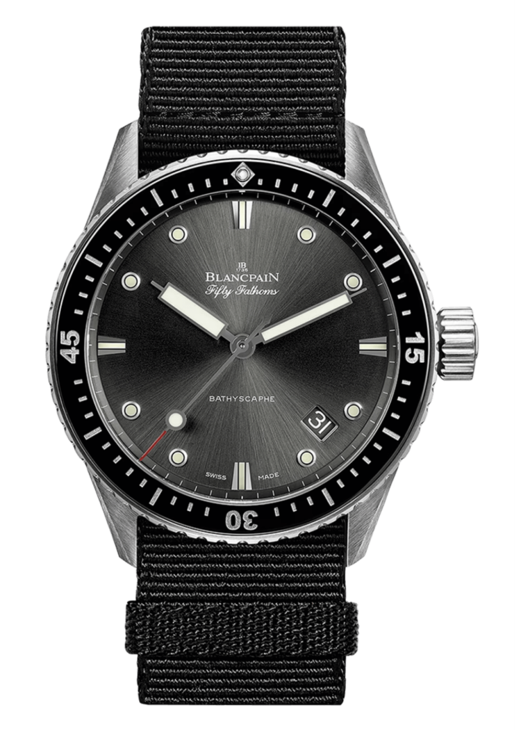 Blancpain 5000 1110 NABA Fifty Fathoms Bathyscaphe 43mm Steel Black NATO Men's