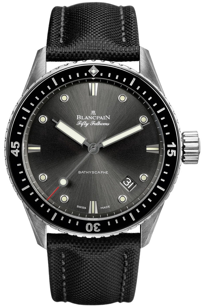 Blancpain 5000 1110 B52A Fifty Fathoms Bathyscaphe 43mm Black Sail-Canvas Men's