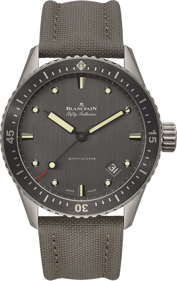 Blancpain 5000 1210 G52A Fifty Fathoms Bathyscaphe Titanium Grey Sail-Canvas Men's Main image