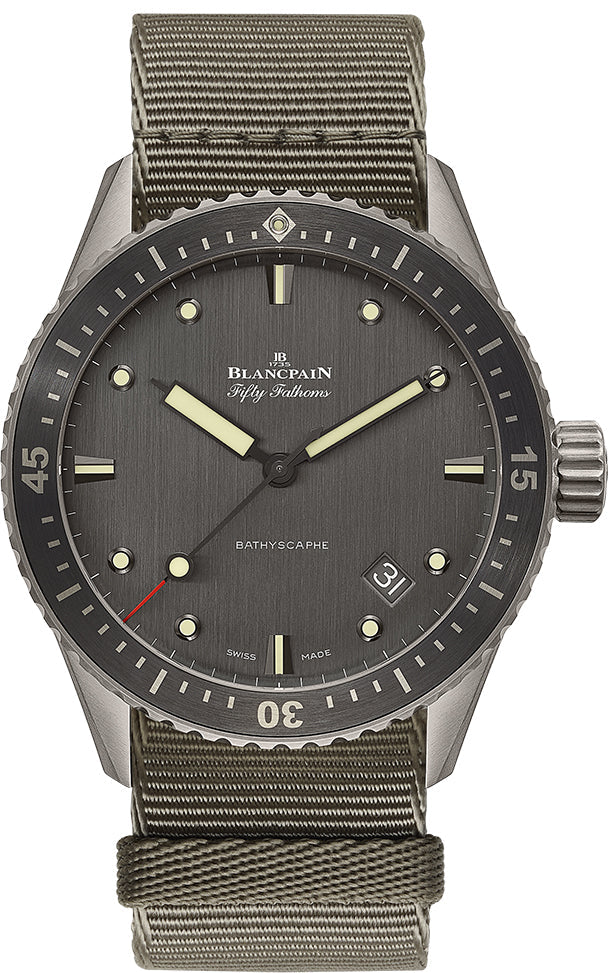 Blancpain 5000 1210 NAGA Fifty Fathoms Bathyscaphe Titanium Grey NATO Men's