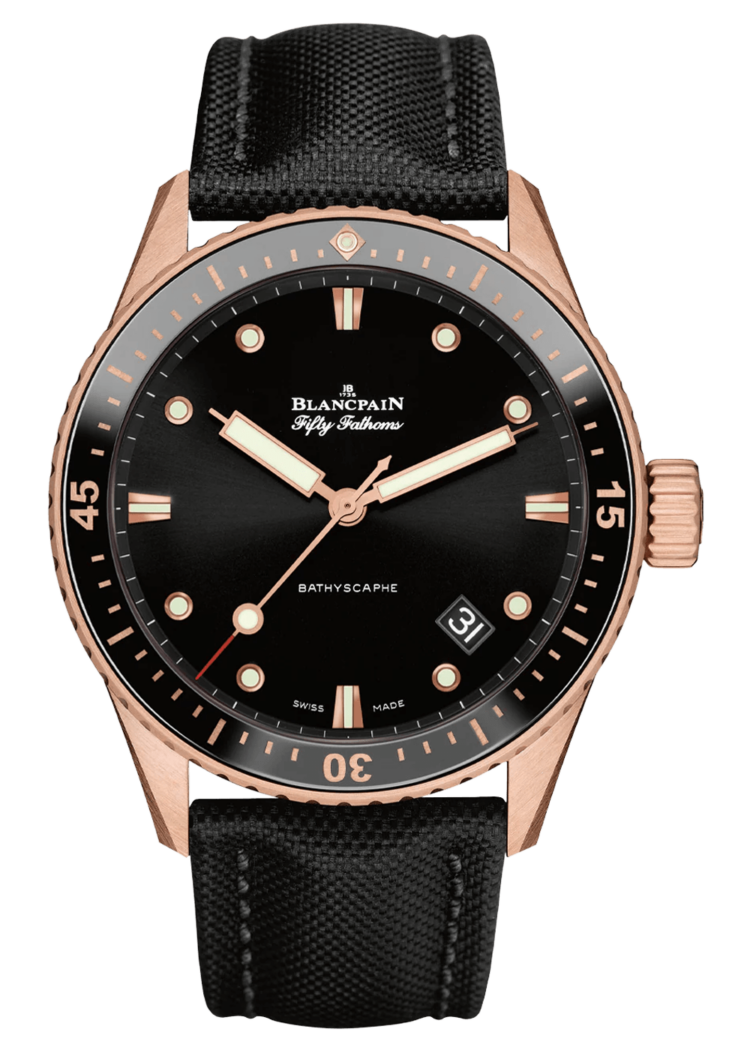 Blancpain 5000 36S30 B52A Fifty Fathoms Bathyscaphe Sedna Gold Black Canvas Men's Main image
