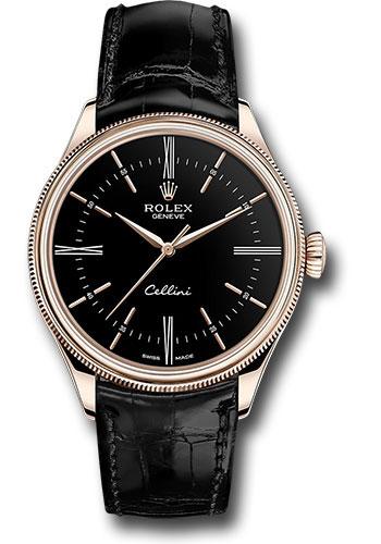 Rolex Cellini 50505 Time Everose Gold - Black Dial - Black Leather Strap - bkbk Main image