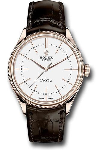 Rolex Cellini 50505 Time Everose Gold - White Dial - Brown Leather Strap - wbr Main image