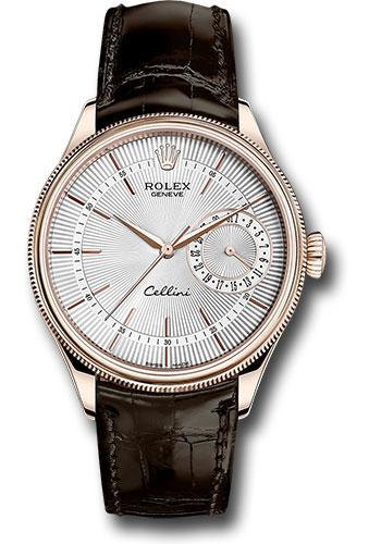 Rolex Cellini 50515 Date Everose Gold - Silver Dial - Brown Leather Strap - sbr Main image