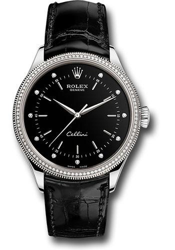 Rolex Cellini 50609RBR Time White Gold - Black Dial - Black Leather Strap - bkdbk Main image