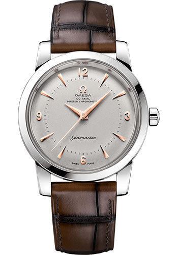 Omega Seamaster 511.93.38.20.99.002 1948 Co-Axial Master Chronometer Limited Edition of 70 38mm Platinum Case - Domed Platinum Dial - Brown Leather Strap