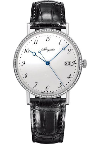 Breguet 5178BB/29/9V6/D000 Classique 5178 - White Gold Case - White Enamel Dial - Black Leather Strap