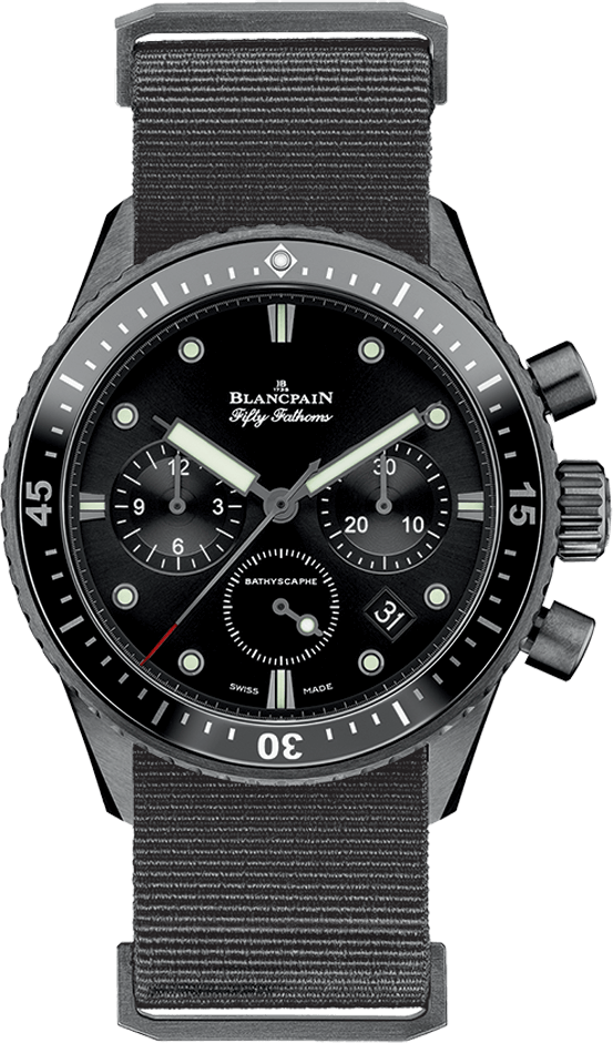 Blancpain 5200 0130 NABA Fifty Fathoms Bathyscaphe Chronographe Flyback Ceramic Grey NATO Men's