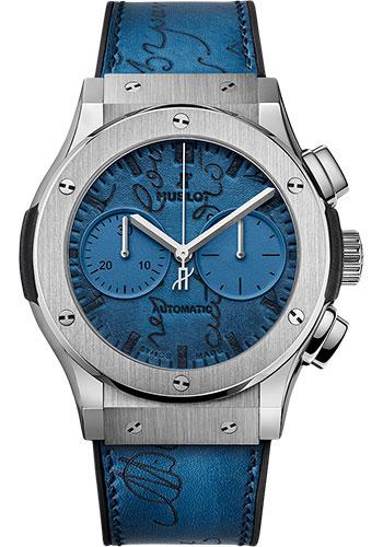 Hublot Classic Fusion 521.NX.050B.VR.BER18 Chronograph Berluti Scritto Ocean Blue Limited Edition of 250